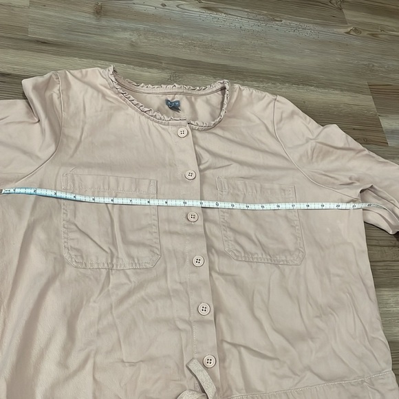 Aerie Tan Softest Utility Jumpsuit One Piece Ruffle Edge Button up Size L - Picture 4 of 10